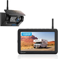 eRapta Magnetic Solar Wireless Backup Camera 7" 1080P Monitor DVR Infrared Night Vision 1 Min Installation for RV Trailer Car Camper Truck Car ATYX7