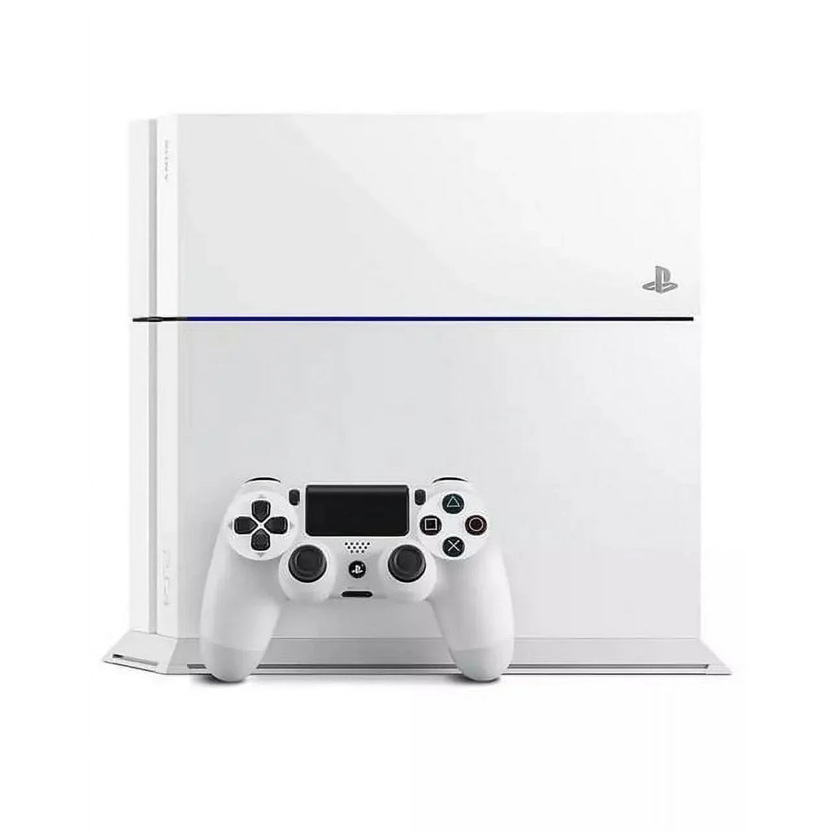 PlayStation 4 500GB Gaming Console White HDMI Cable 2 Controller with BOLT AXTION Cleaning Kit Bundle Like New