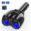 ?Upgraded? ette Lighter Splitter, SUPERONE 180W 2-Socket ette Lighter Adapter with Dual QC3.0 and 20W PD USB C Car Charger Splitter for GPS/Dash Portable computer 13 Pro Max/13/12/11