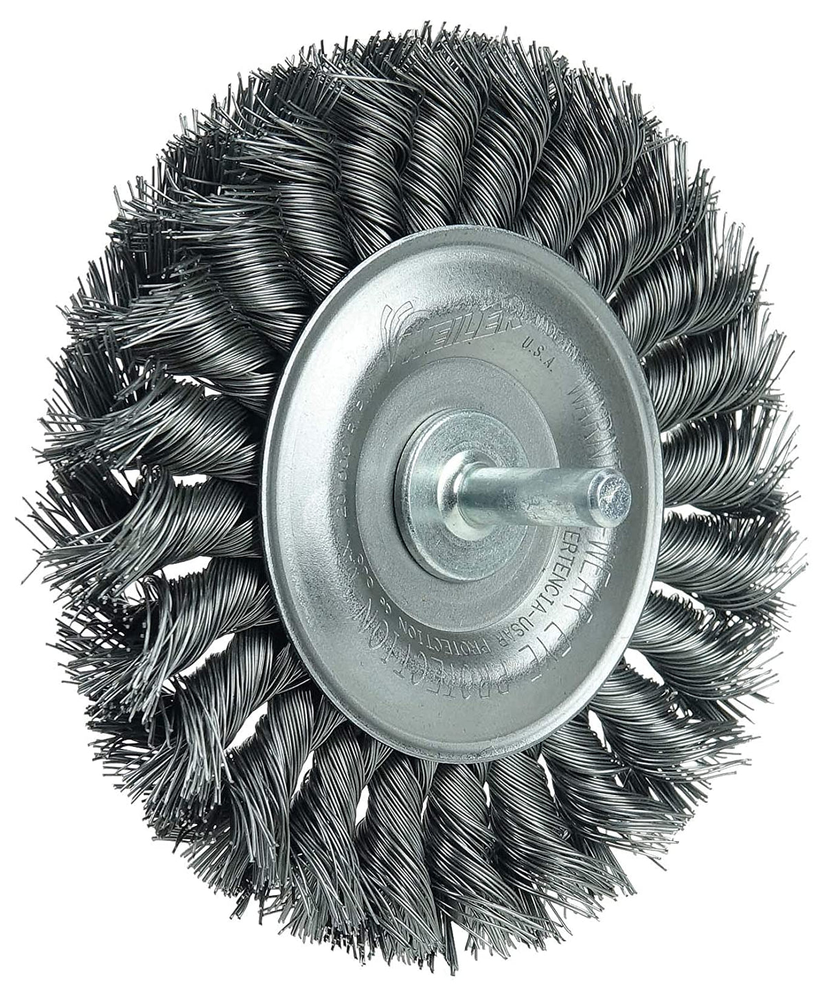 Weiler 17687 4" Stem-Mounted Knot Wire Wheel, .014" Steel Fill, 1/4" Stem, Made in the USA