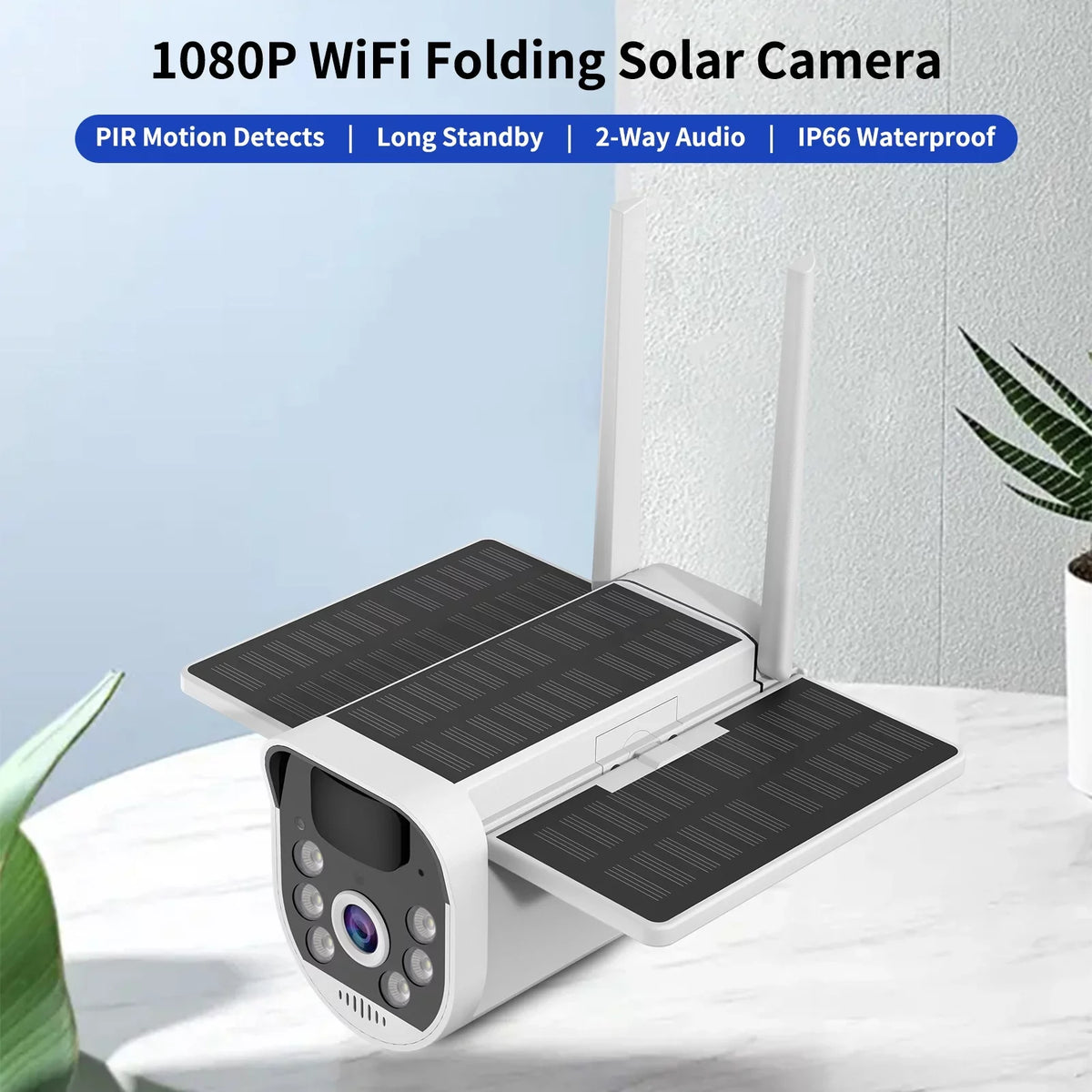 Pristin 4G WiFi Camera, 1080P Folding Solar Camera with PIR Motion Detection, Long Standby IP66 Liquid