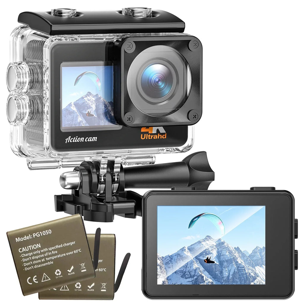 CAMPARK 4K/30FPS 24MP Dual Color Monitor Action Camera Ultra HD Wifi Fluid Camera EIS 131FT Liquid Camera 170 Degree Wide Angle