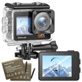 CAMPARK 4K/30FPS 24MP Dual Color Monitor Action Camera Ultra HD Wifi Fluid Camera EIS 131FT Liquid Camera 170 Degree Wide Angle