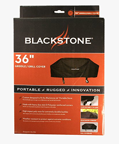Blackstone 1528 600D Polyester Heavy Duty Flat top Gas Grill Cover, Liquid Resistant Exclusively Fits 36" Griddle Cooking Station, Black