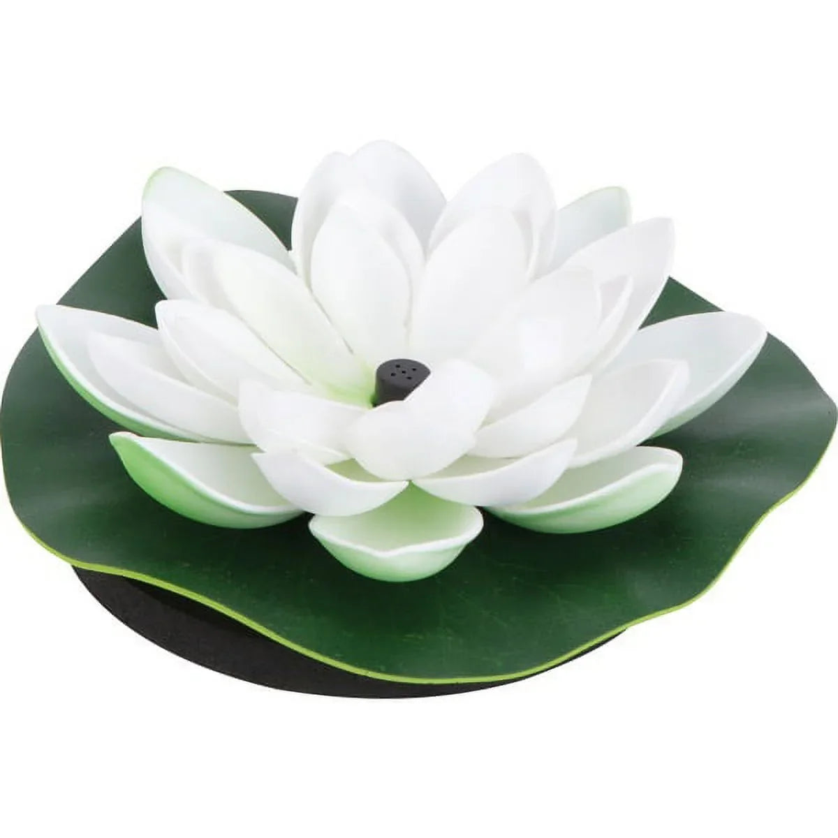 HOTBEST Solar-powered Fluid Lotus Lamp Lotus Fountain Novel Fish Pond Fountain Garden Decor Liquid Lily Bird Bath Fountain(White)