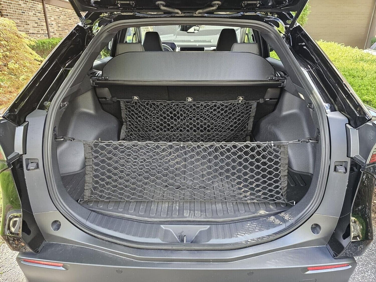 EACCESSORIES EA(2 Qty)Trunk Organizer Cargo Nets for TOYOTA bZ4X 2023-2024 – Envelope Style Cargo Nets for SUV – Premium Mesh Car Trunk Organizer Vehicle Carrier Storage – Compatible with TOYOTA bZ4X