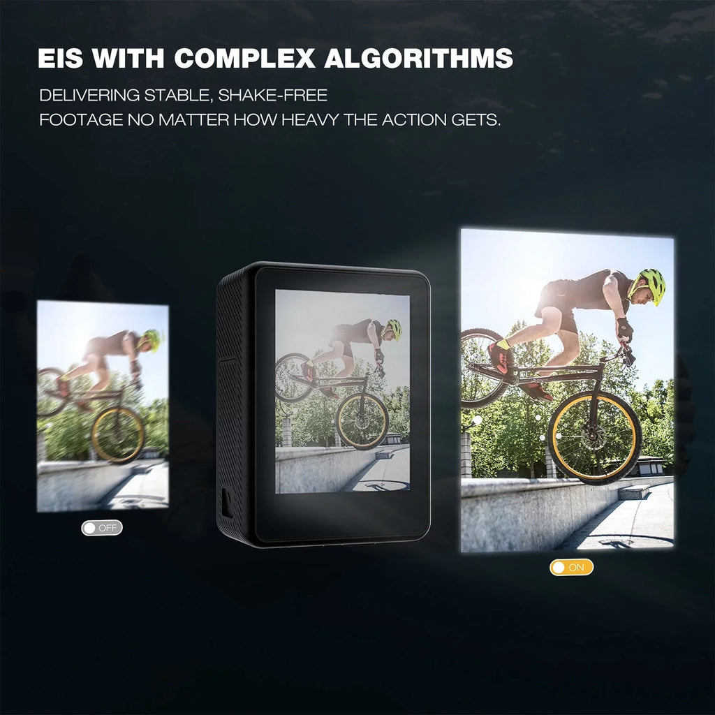 CAMPARK 4K/30FPS 24MP Dual Color Monitor Action Camera Ultra HD Wifi Fluid Camera EIS 131FT Liquid Camera 170 Degree Wide Angle