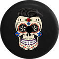 2018 2019 Wrangler JL Backup Camera Sugar Skull Tattoo with Hair Spare Tire Cover for Jeep RV 32 Inch