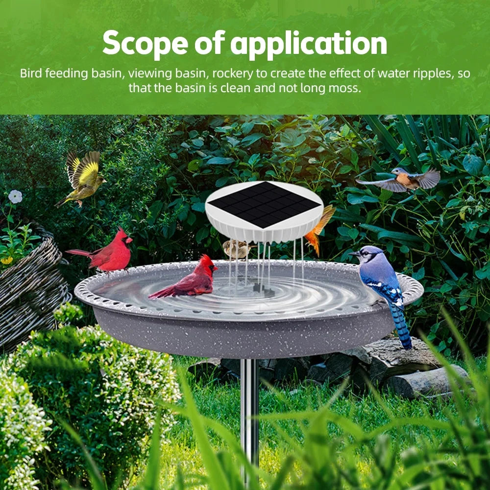 Walmeck Solar Liquid Wiggler for Bird Bath, Maker, 3.7V 1500mAh Backup Battery, Brushless Motor