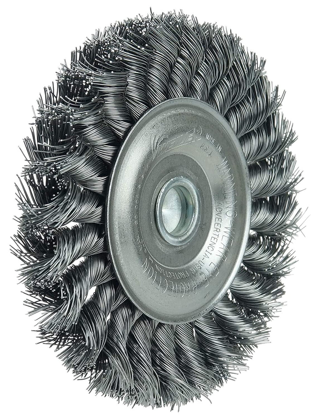 Weiler 17687 4" Stem-Mounted Knot Wire Wheel, .014" Steel Fill, 1/4" Stem, Made in the USA