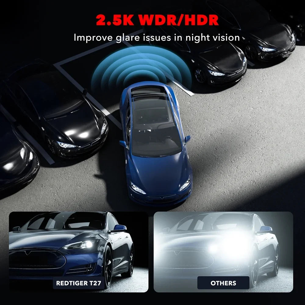 REDTIGER Rearview Mirror Dash Cam, 11" UHD Full Touch Monitor Rear View Mirror Dash Camera for Cars, 4K Front and 2.5K Rear Dash Camera with Night Vision GPS , Free 32GB Card