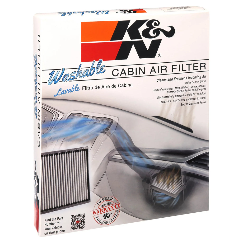 K&N VF3007 Washable & Reusable Cabin Air Filter Cleans and Freshens Incoming Air for your Chrysler, Dodge Fits select: 2006-2010 DODGE CHARGER, 2005-2006 CHRYSLER 300C