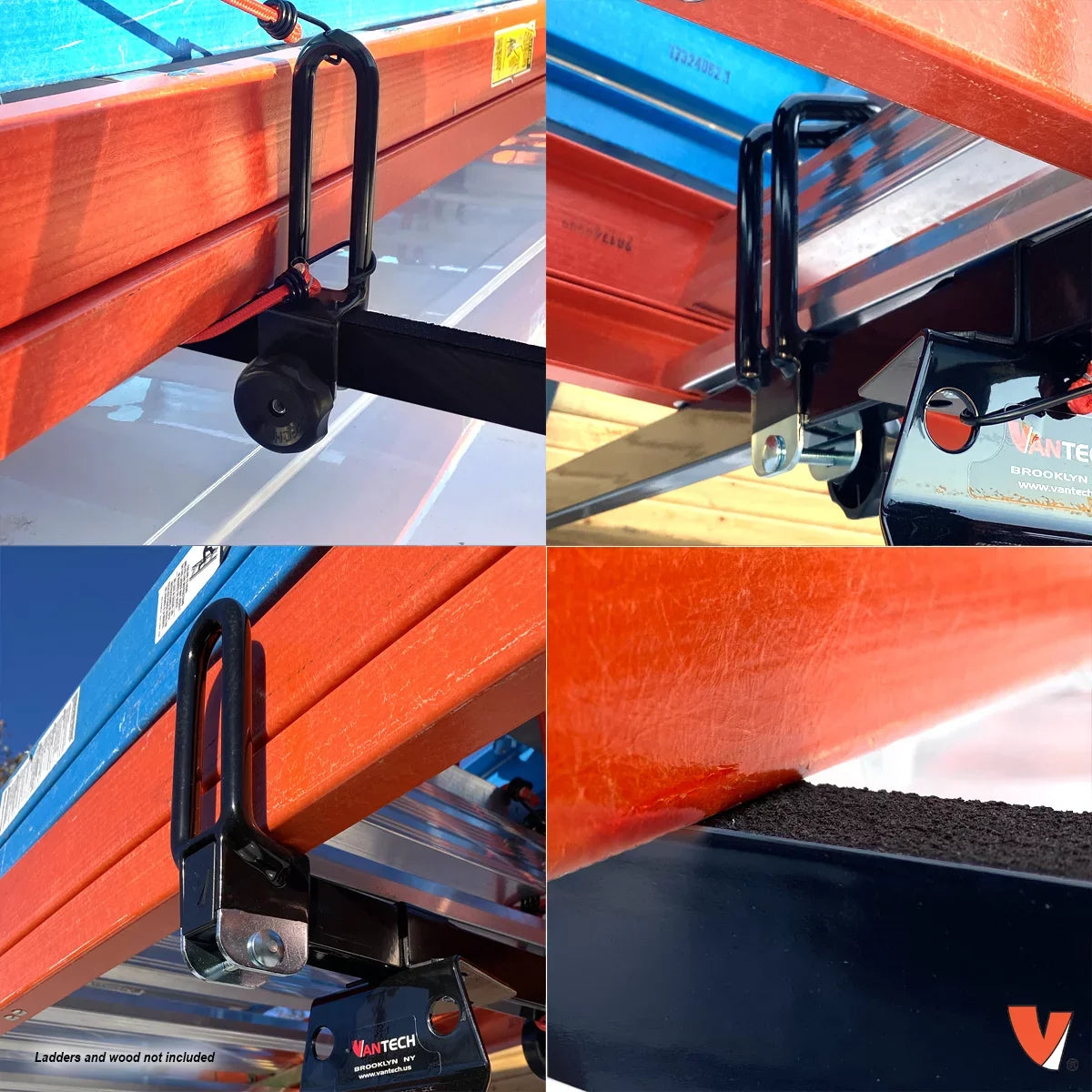 Vantech Heavy Duty 3 Bar Ladder Roof Rack Fits: Ford Transit Cargo Van High Roof