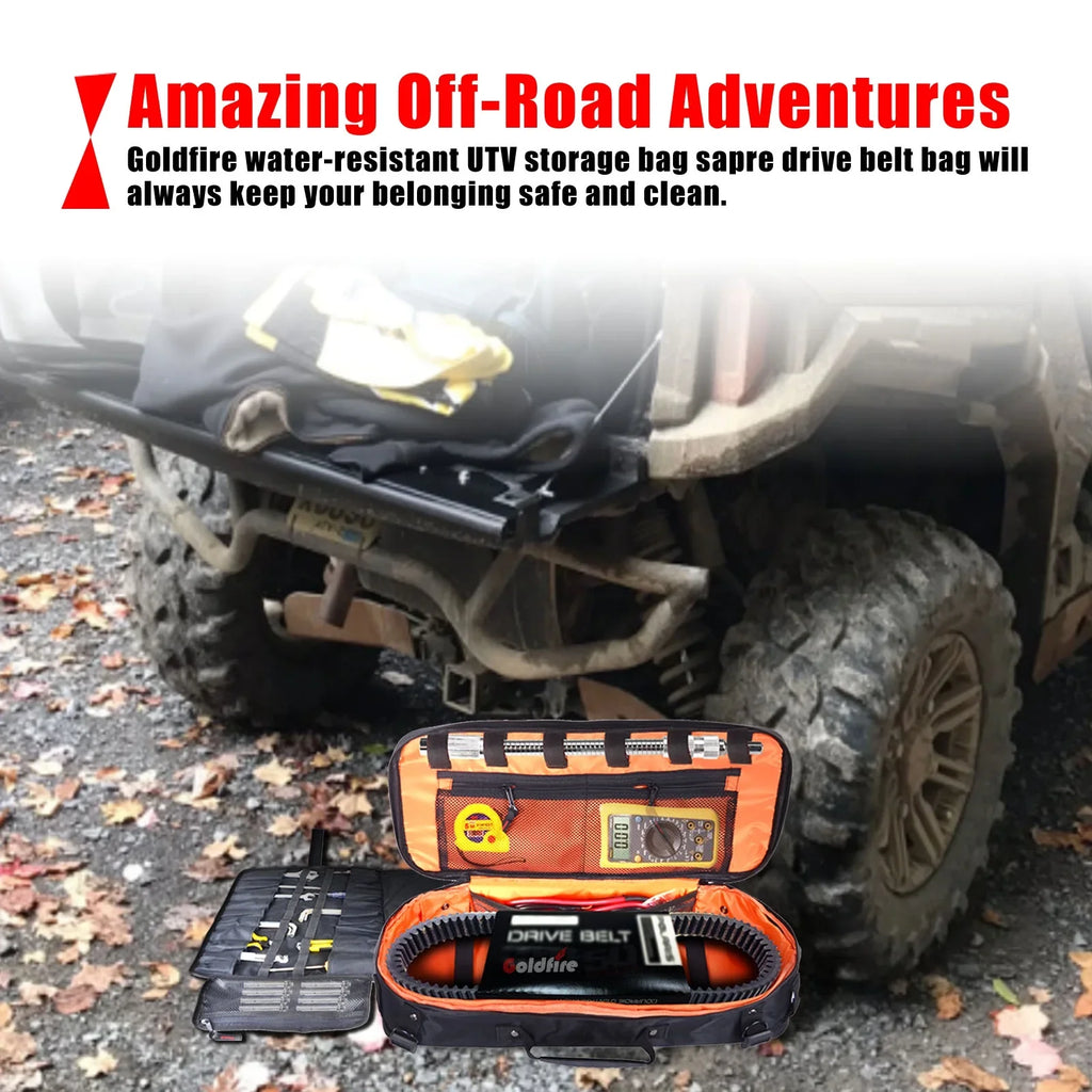 Goldfire Universal Travel Tool Storage Kit Storage Bag with Portable Tool Roll Organizer Wrench Tool Pouch for UTV ATV Car Truck