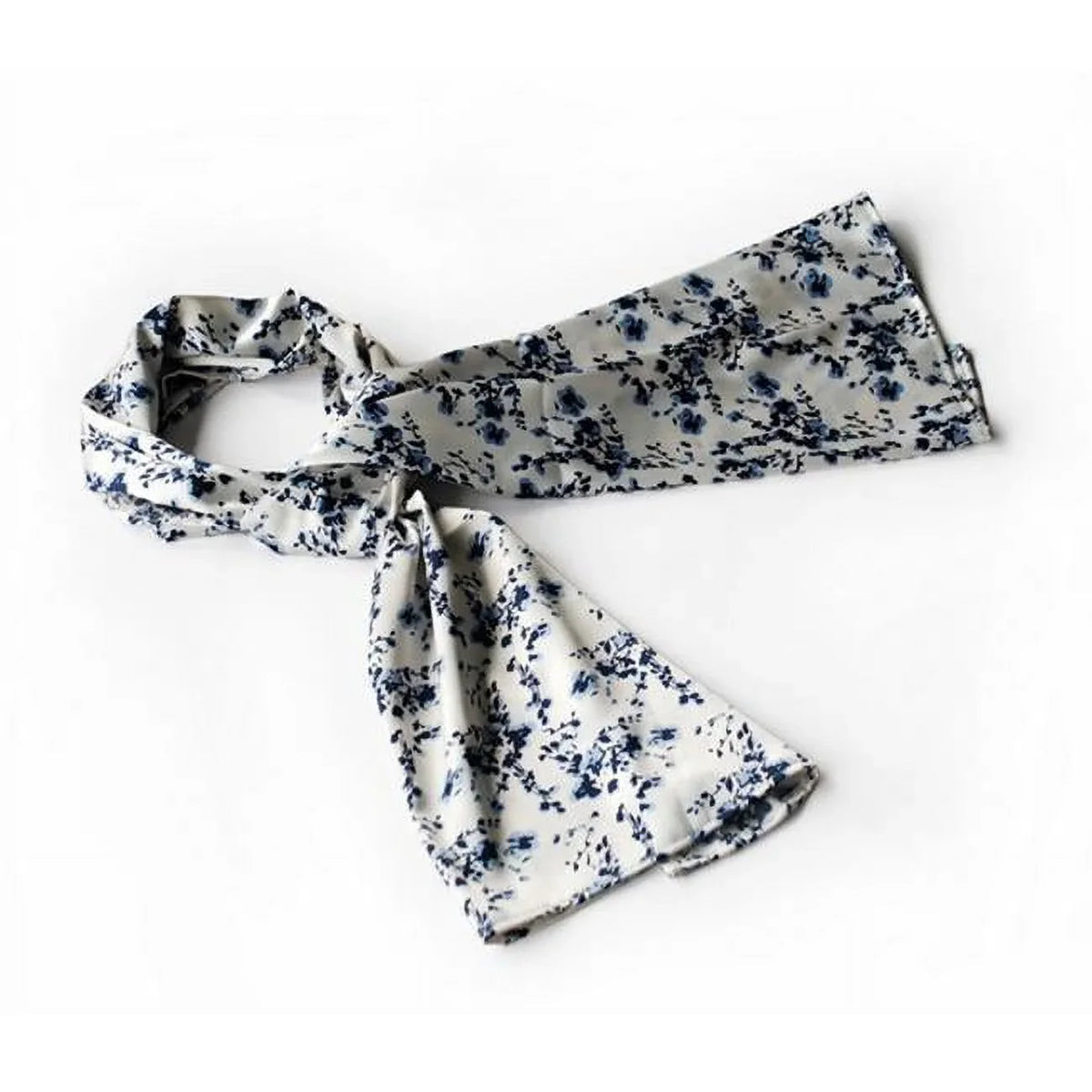 Blancho White Plum Blossom Chinese Style Elegant Silk Scarf - Large