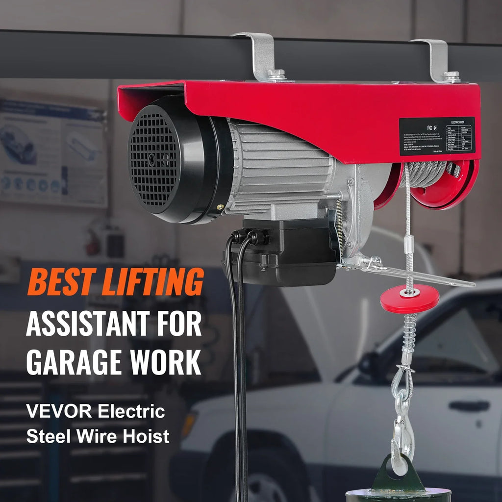 SKYSHALO Electric Hoist 440lbs Crane Winch with Wired Remote Control 480W 110V