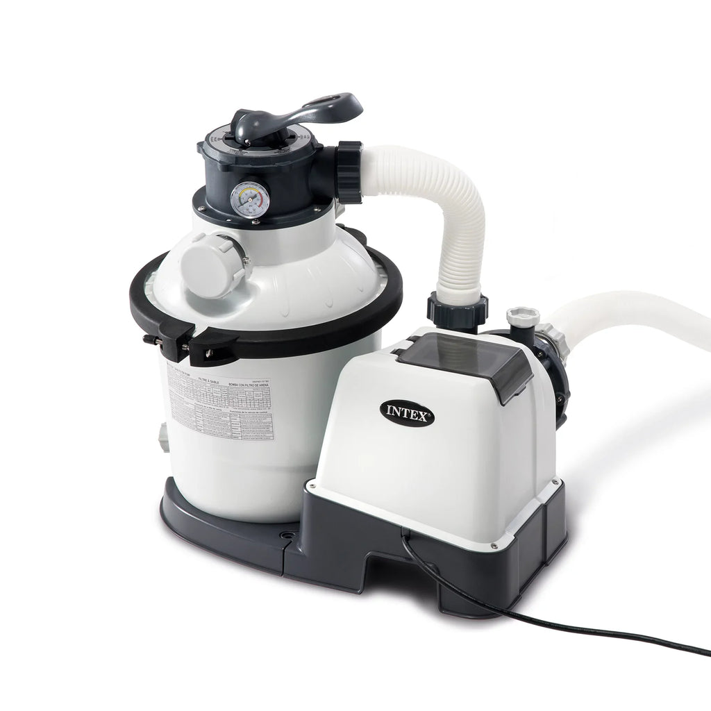 Intex10 inch Krystal Clear Sand Filter Pool Pump, 1500 Gph Motor 1200 GPH System Flow Rate with GFCI, 110-120 V