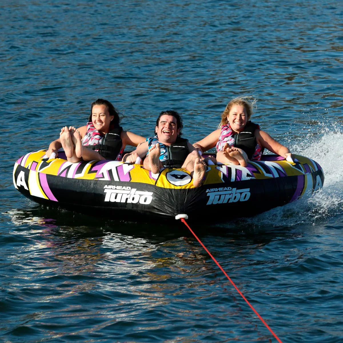 Airhead Turbo Blast 3 Person 81" x 107" Inflatable Boat Towable Fluid Inner Tube