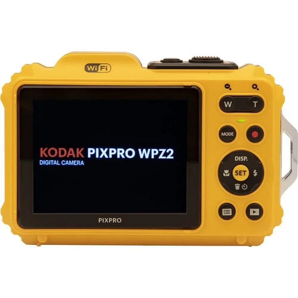 Open Box Kodak PIXPRO WPZ2 Rugged Fluid Digital Camera 16MP 4X Optical Zoom 2.7" LCD Full HD Video, Yellow