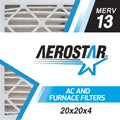 Aerostar 20x20x4 MERV 13, Pleated Air Filter, 20 x 20 x 4, Box of 1, Made in the USA
