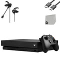 Xbox One X 1TB Black Gaming Console + G9 Earbuds With Microphone BOLT AXTION Bundle Second-hand