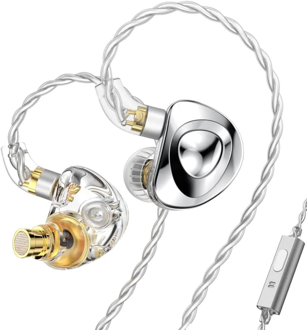 Kinboofi TRN MT4 in Ear Monitor Headphone, 10mm Dual Magnet Dyna Drive Earphone with 4-core Silver-Plated Alloy