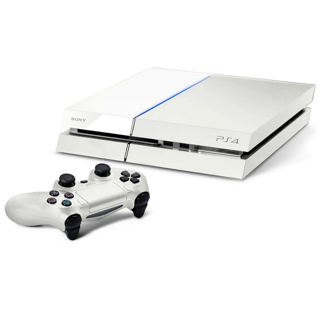 PlayStation 4 500GB Gaming Console White HDMI Cable 2 Controller with BOLT AXTION Cleaning Kit Bundle Like New