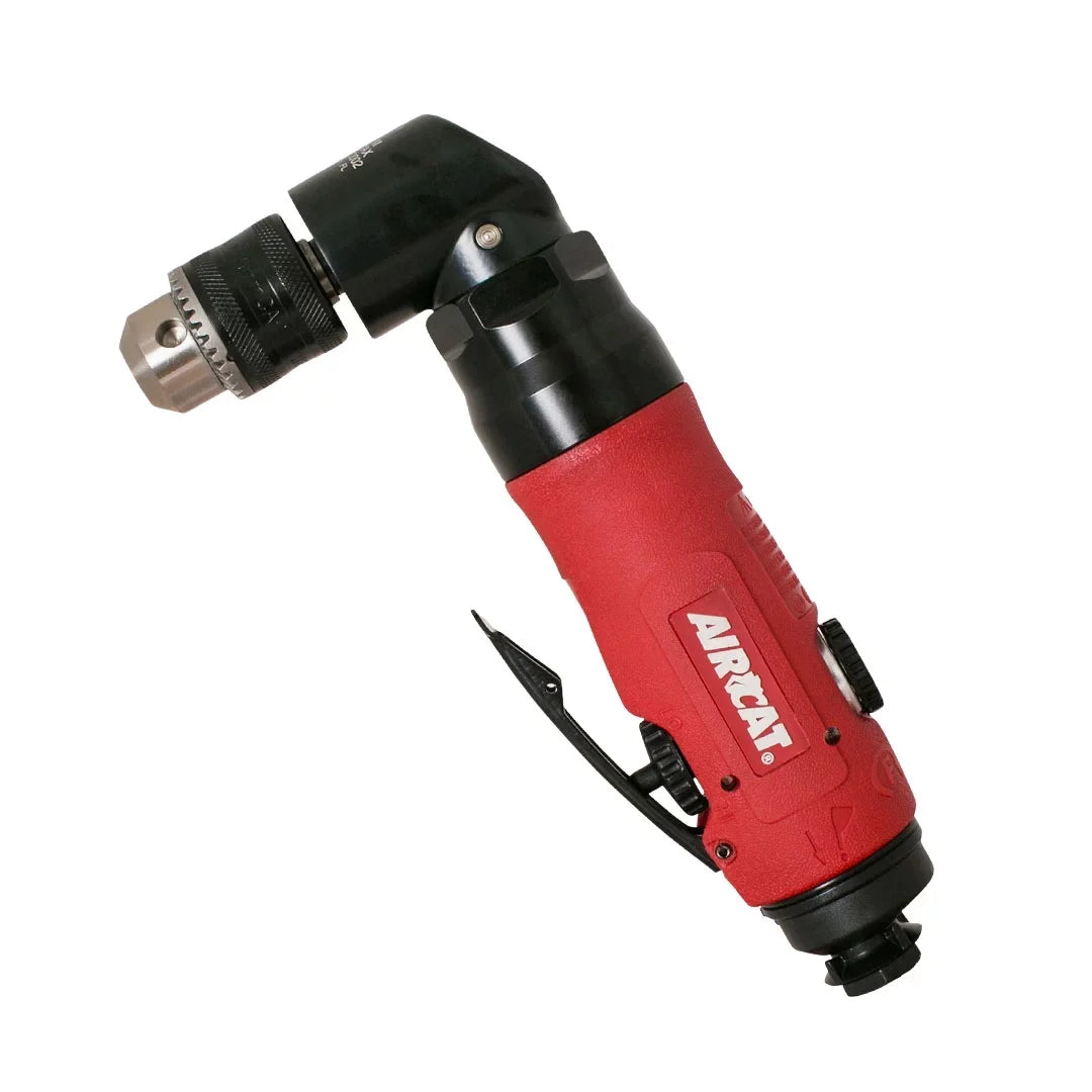 AIRCAT Pneumatic Tools 4337: 3/8-inch Reversible Angle Drill Air Tool with 1,600 RPM, .75 Motor