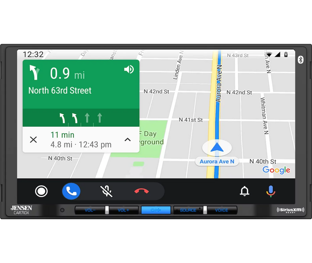 Jensen CAR710X 7” Mechless Multimedia Receiver with CarPlay l Android Auto l SiriusXM-Ready l Built-in Bluetooth l 240 Watts MOSFET Power (60W x 4)