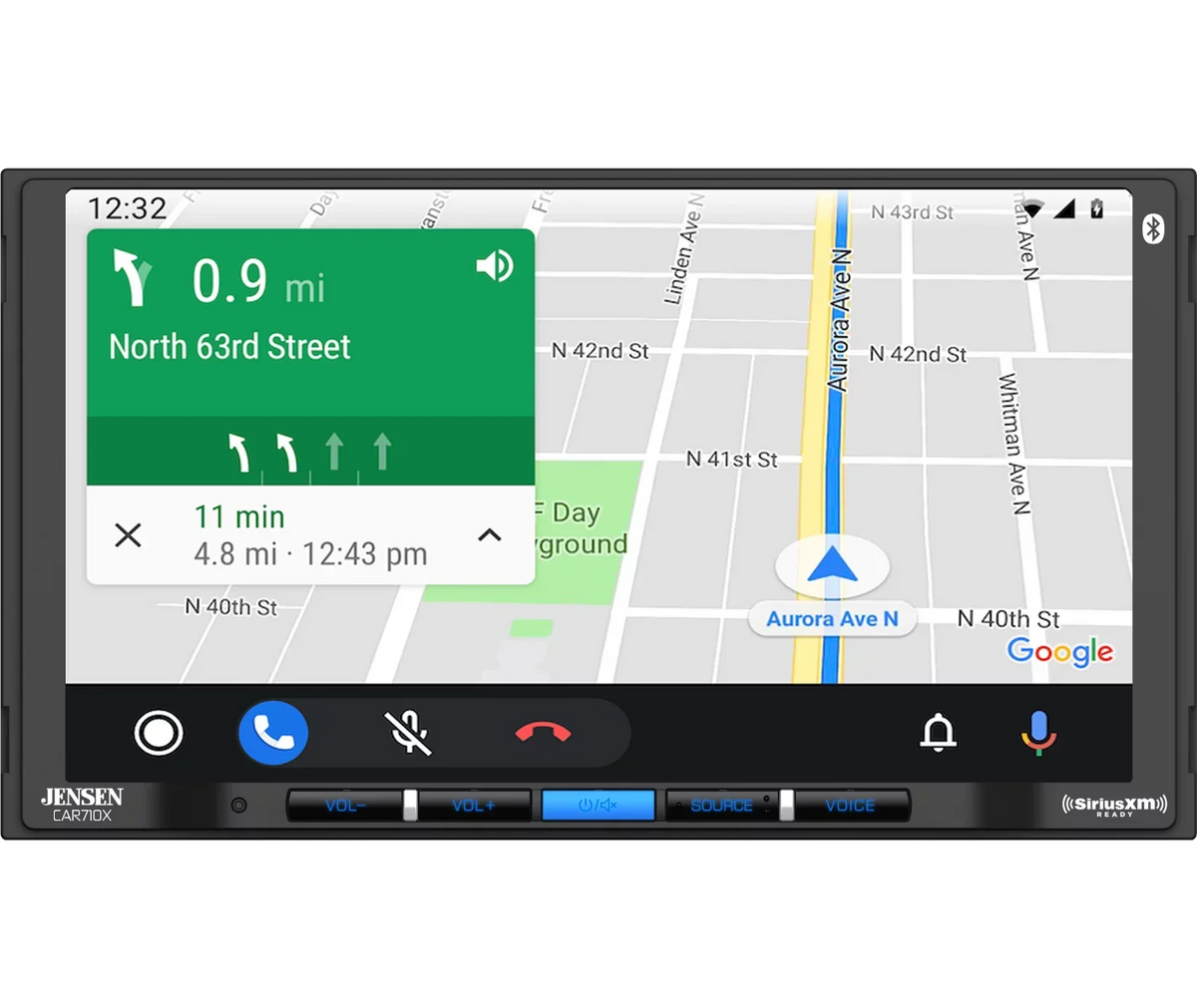 Jensen CAR710X 7” Mechless Multimedia Receiver with CarPlay l Android Auto l SiriusXM-Ready l Built-in Bluetooth l 240 Watts MOSFET Power (60W x 4)