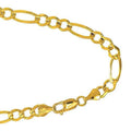 10k Solid Yellow Gold 7.95 mm Figaro Chain Bracelet Lobster Claw Clasp- 8.5 Inches, 12.7gr.