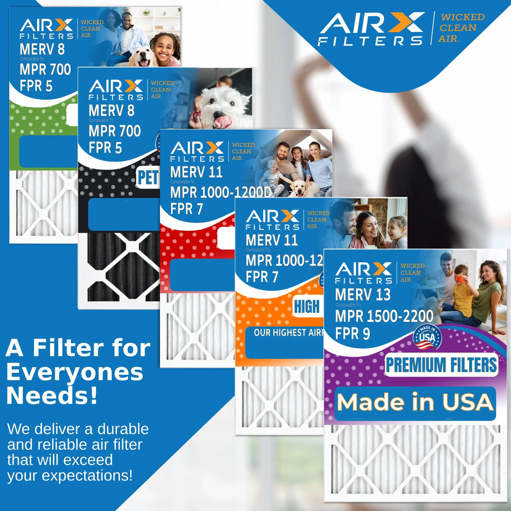 16x25x1 Air Filter MERV 11 Comparable to MPR 1000, MPR 1200 & FPR 7 Electrostatic Pleated Air Conditioner Filter 4 Pack HVAC Premium USA Made 16x25x1 Furnace Filters by AIRX FILTERS WICKED CLEAN AIR.