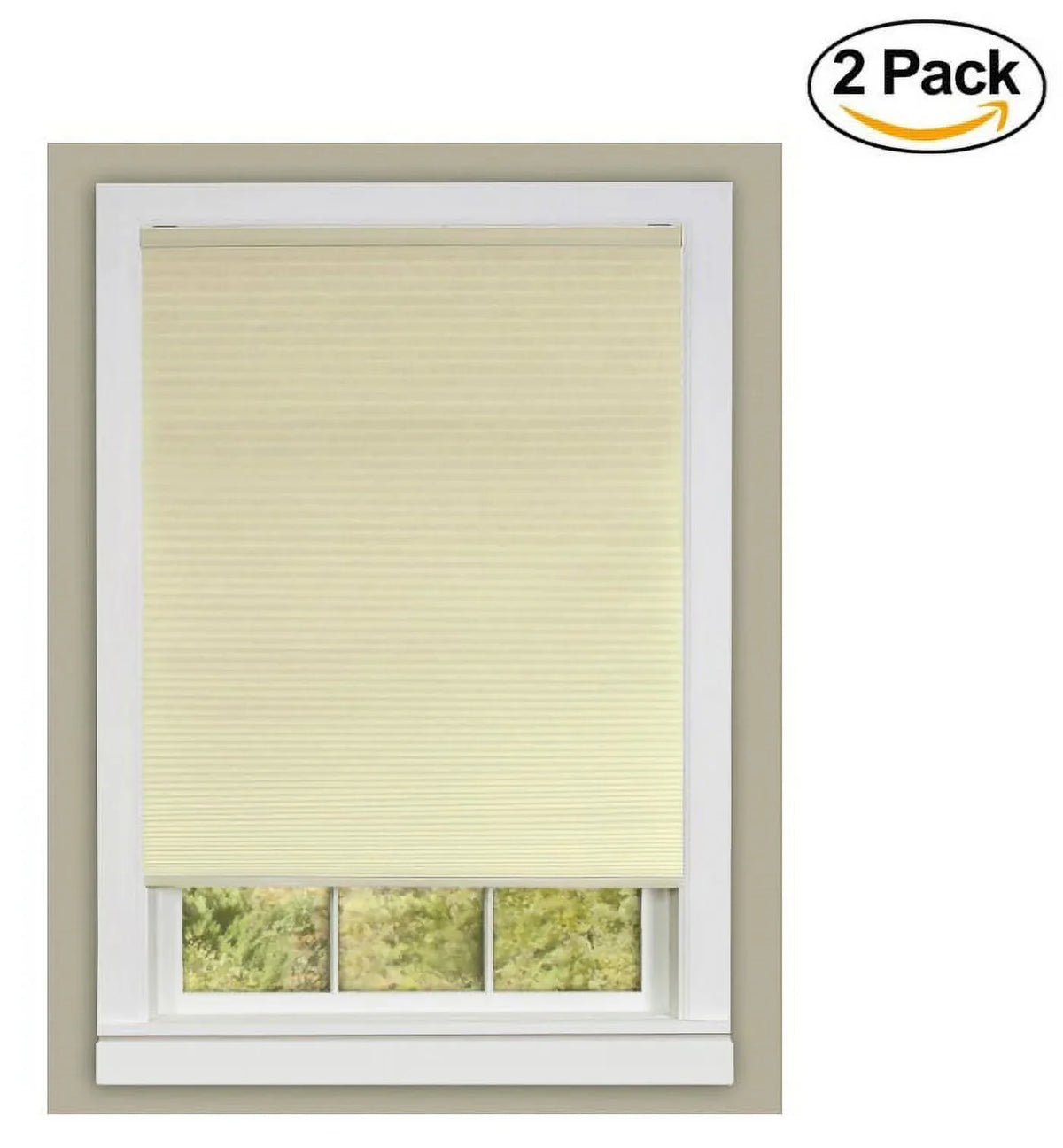 Achim Home Furnishings Honeycomb Pleated Cordless Window Shade, 36 by 64-Inch, Alabaster (Set of 2)