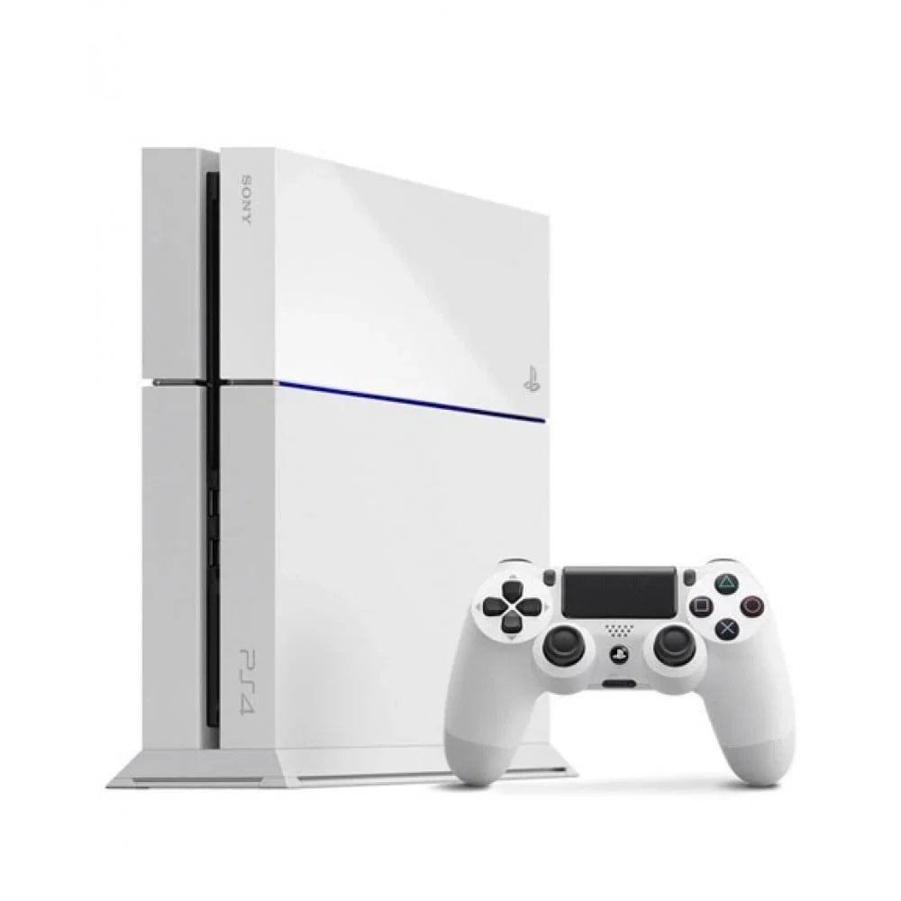 PlayStation 4 500GB Gaming Console White HDMI Cable 2 Controller with BOLT AXTION Cleaning Kit Bundle Like New
