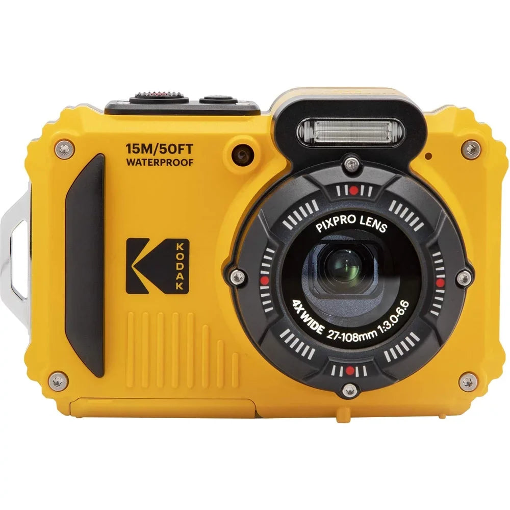 Open Box Kodak PIXPRO WPZ2 Rugged Fluid Digital Camera 16MP 4X Optical Zoom 2.7" LCD Full HD Video, Yellow