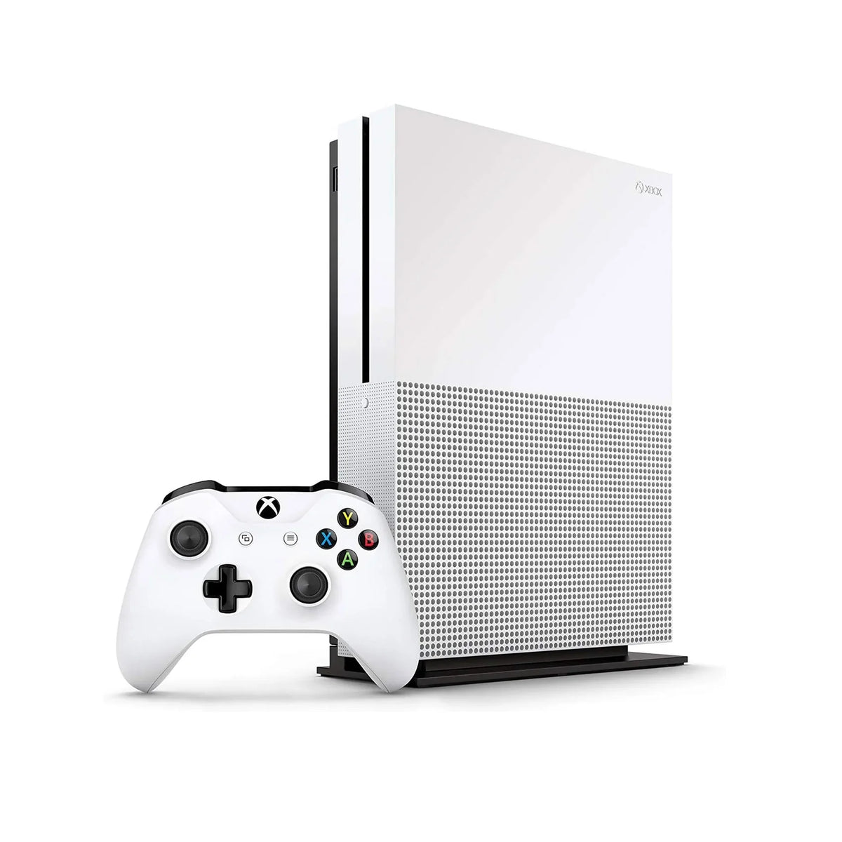Pre-Owned Xbox One S 1TB with 2 Controller, 4K Ultra HD White with BOLT AXTION Cleaning Kit Headset Bundle (Refurbished: Like New)