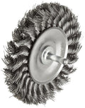 Weiler 17687 4" Stem-Mounted Knot Wire Wheel, .014" Steel Fill, 1/4" Stem, Made in the USA