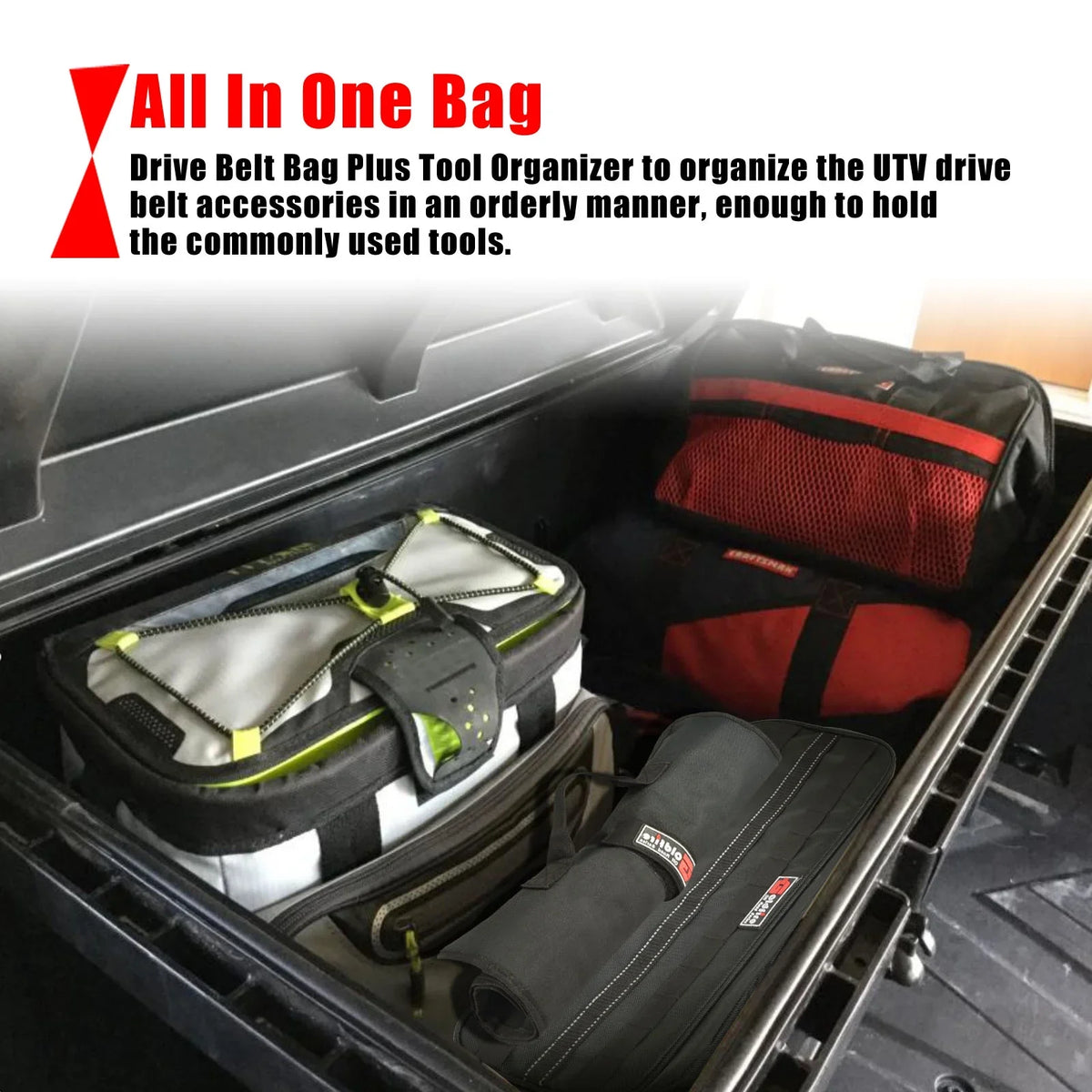 Goldfire Universal Travel Tool Storage Kit Storage Bag with Portable Tool Roll Organizer Wrench Tool Pouch for UTV ATV Car Truck