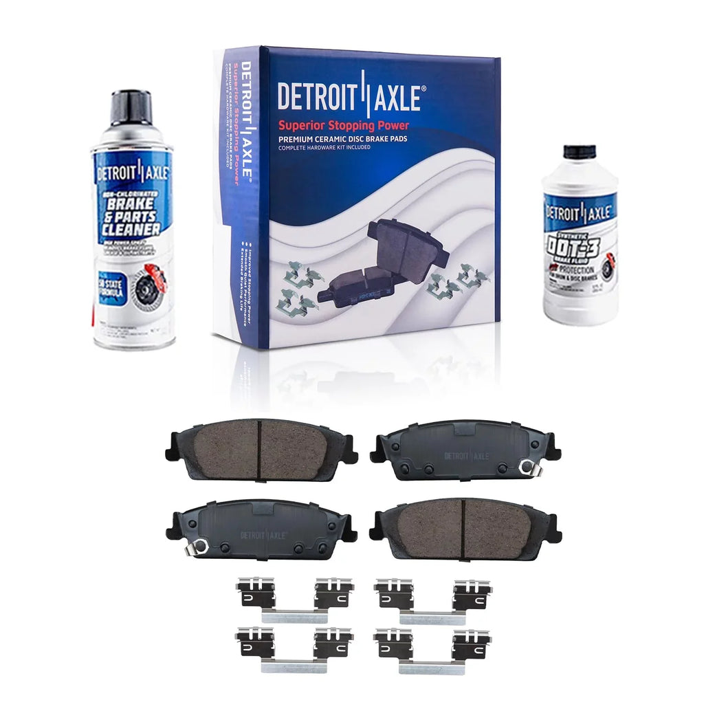 Detroit Axle - Brake Kit for 2014-2018 Chevy GMC Silverado Sierra 1500, 2015-2020 Suburban Tahoe Yukon XL Escalade ESV Drilled Slotted Brakes Rotors Replacement Ceramic Brake Pads Front & Rear