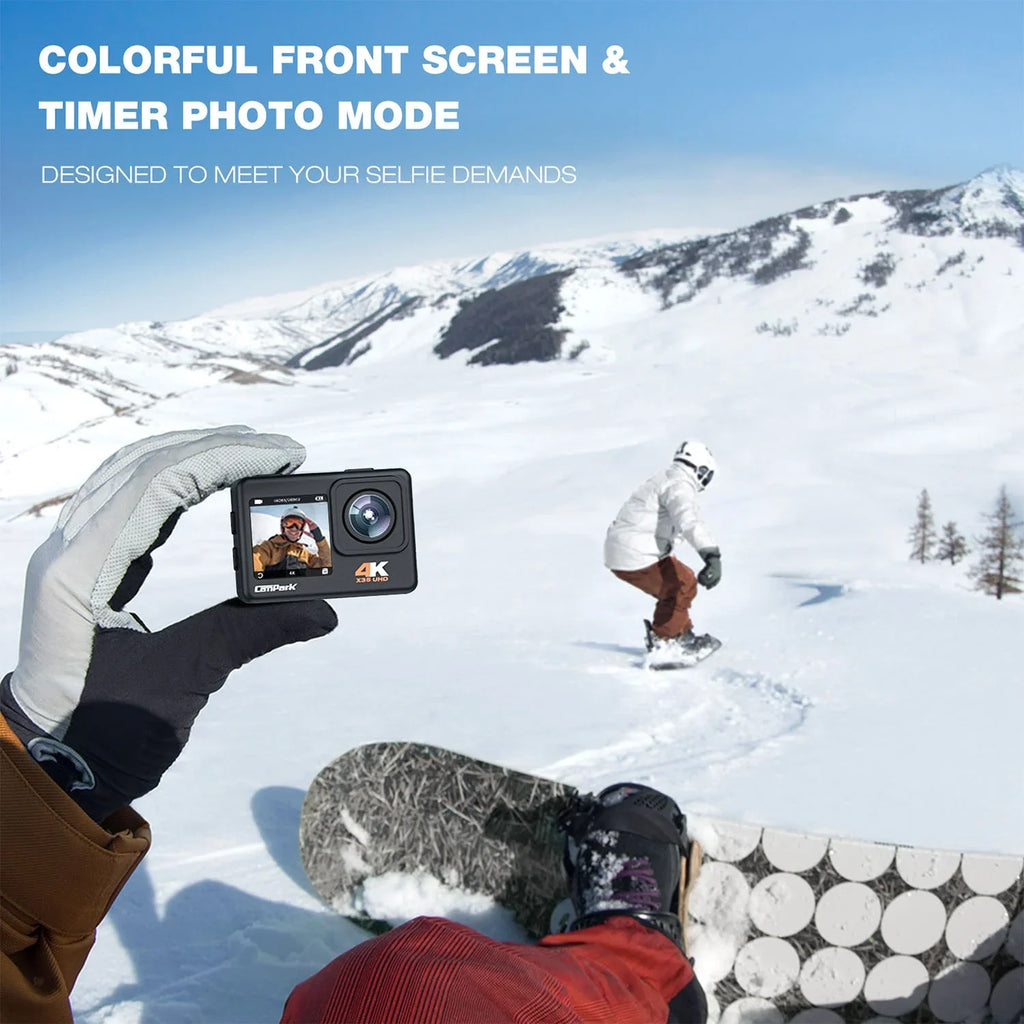 CAMPARK 4K/30FPS 24MP Dual Color Monitor Action Camera Ultra HD Wifi Fluid Camera EIS 131FT Liquid Camera 170 Degree Wide Angle