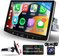 Podofo 2+32G Single 1 DIN 10.1'' Touch Display Car Stereo Radio Wireless Carplay Android Auto Android 11 HD Bluetooth USB Cable FM Audio WIFI GPS USB HIFI,with Microphone&Backup Camera