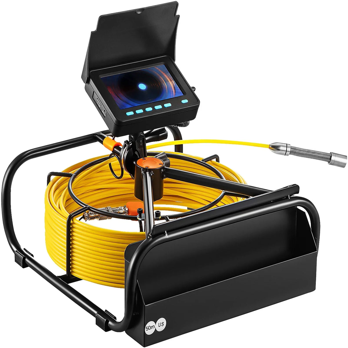 SKYSHALO Sewer Camera 164FT Cable Tube Inspection Camera 4.3 Inch TFT LCD Monitor Channel Camera Monitor Liquid IP68 Duct Inspection Camera with 6PCS LEDs 8500MAH Lithium Battery, DVR Function