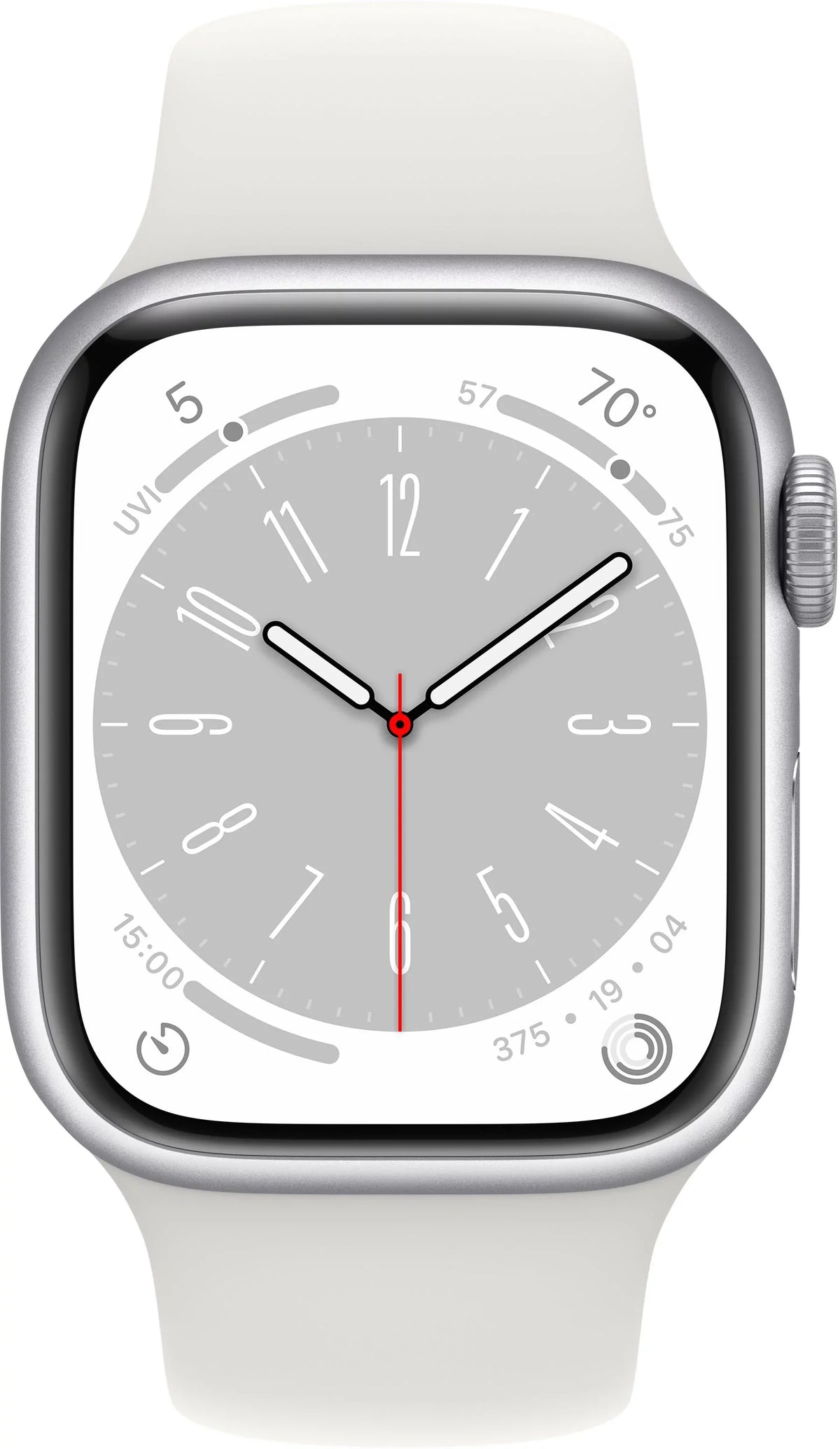 Restored Watch Gen 8 Series 8 Cell 41mm Silver Stainless Steel White Sport Band MNV73LL/A (Refurbished)