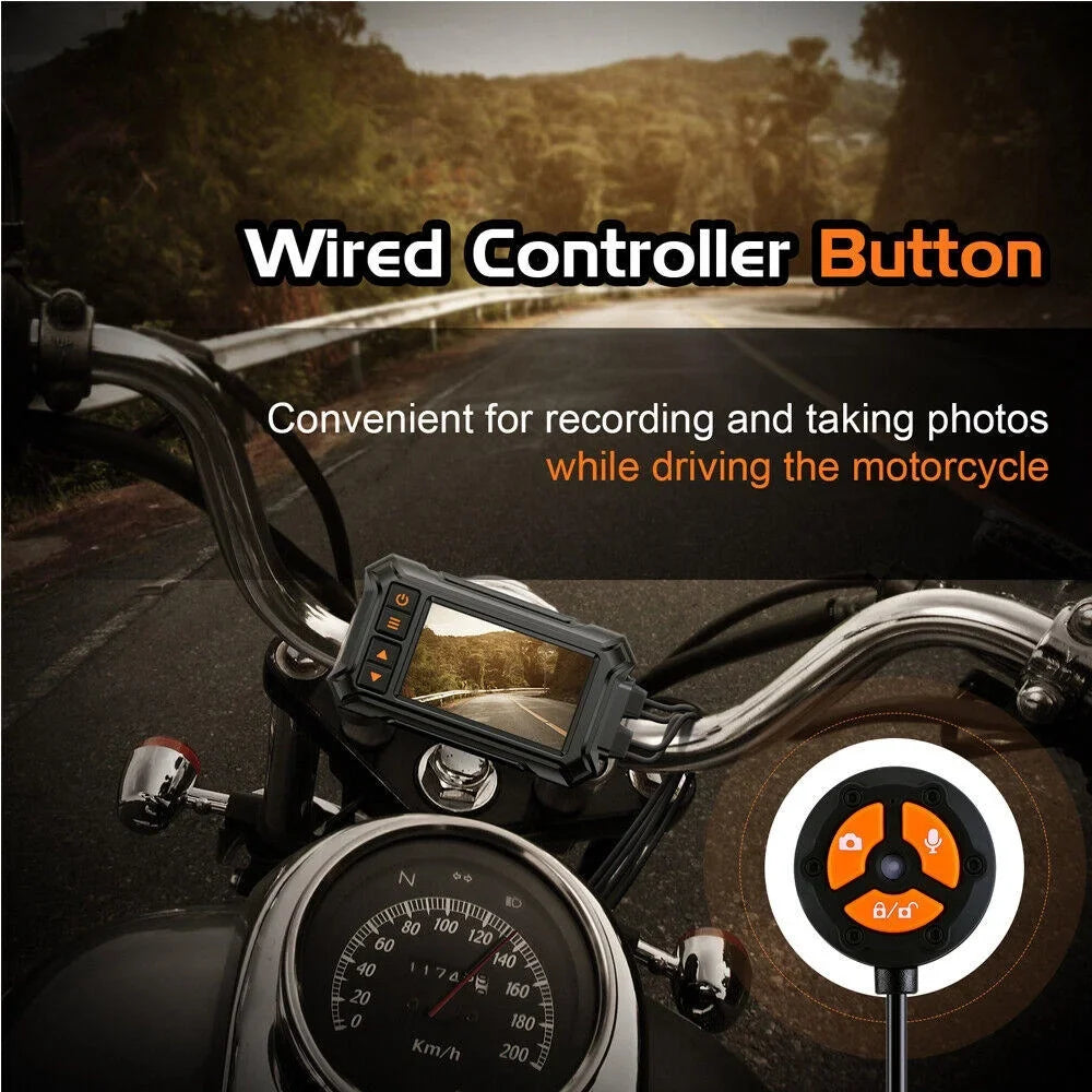 3" Motorcycle Dash Camera A12 Liquid GPS WIFI 1080P Front Rear Night Vision