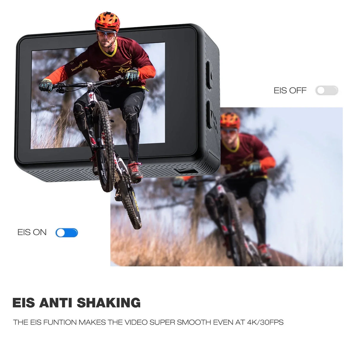 CAMPARK 4K/30FPS 24MP Dual Color Monitor Action Camera Ultra HD Wifi Fluid Camera EIS 131FT Liquid Camera 170 Degree Wide Angle