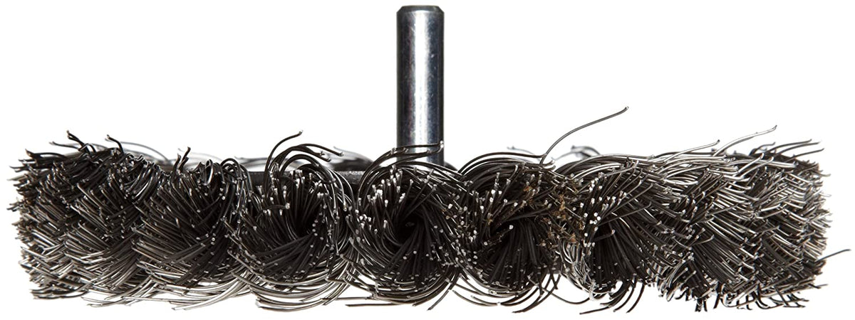 Weiler 17687 4" Stem-Mounted Knot Wire Wheel, .014" Steel Fill, 1/4" Stem, Made in the USA