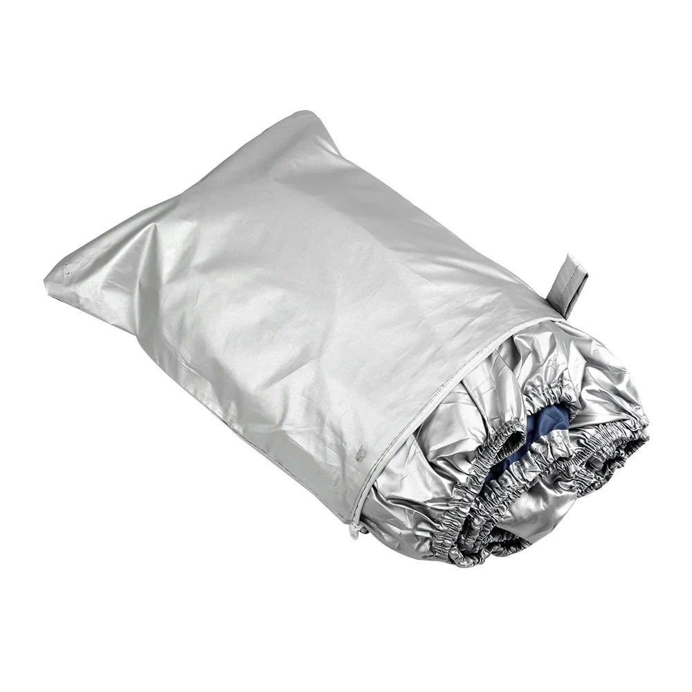 Boat Cover Yacht Protection Fluid Heavy Duty Silver Reflective 300D Oxford Fabric Anti-smashing Long-lasting and Tear Proof Fits V-HULL TRI-HULL Runabouts and Bass Boats 11-13FT