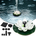 HOTBEST Solar-powered Fluid Lotus Lamp Lotus Fountain Novel Fish Pond Fountain Garden Decor Liquid Lily Bird Bath Fountain(White)