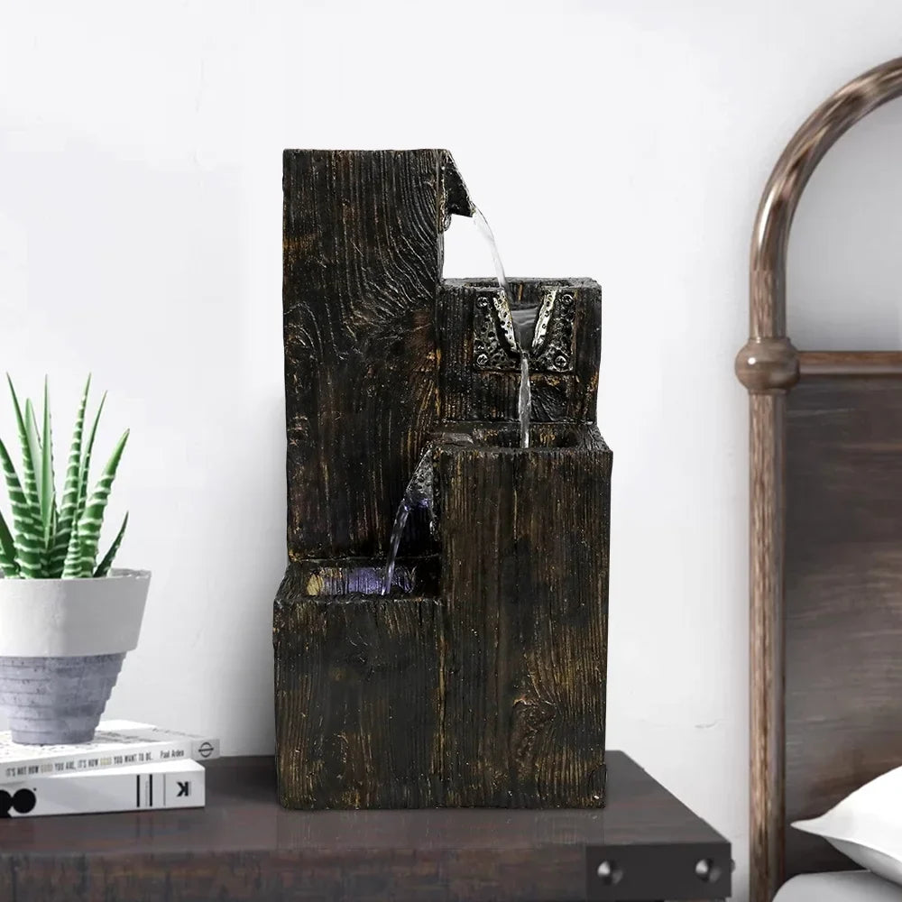 LED Indoor Tabletop Fluid Fountain - Create Soothing Ambiance