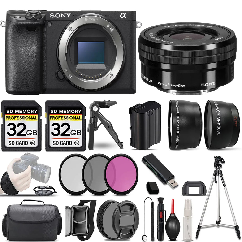 a6400 Mirrorless Camera +16-50mm f/3.5-5.6 OSS Lens +3 PC Filter +64GB